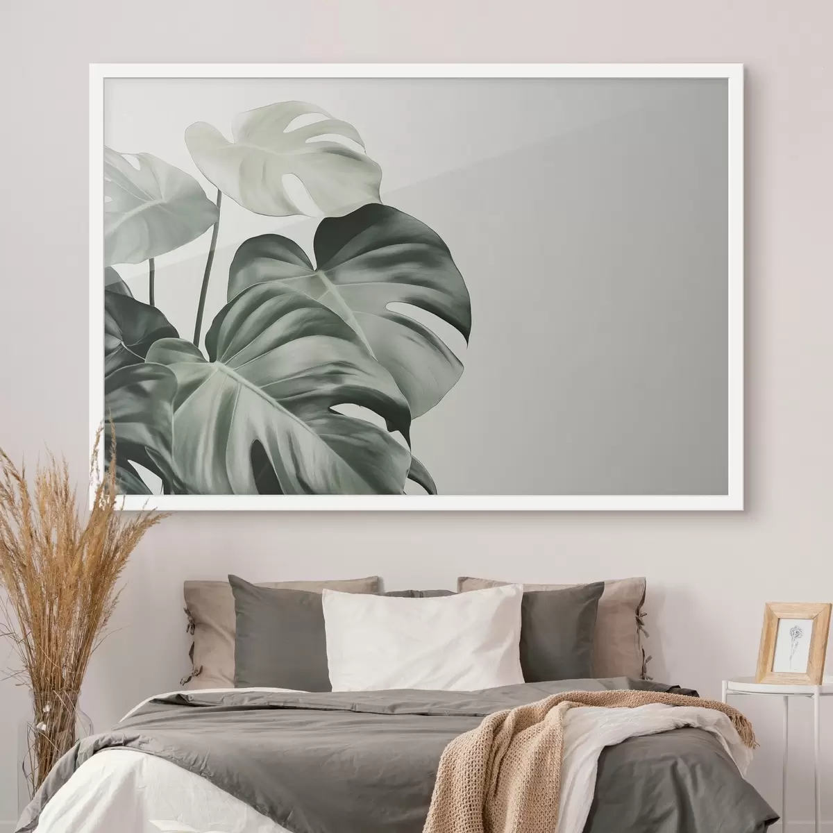 Poster Hojas de palmera tropical, floral, realismo, monstera f43508