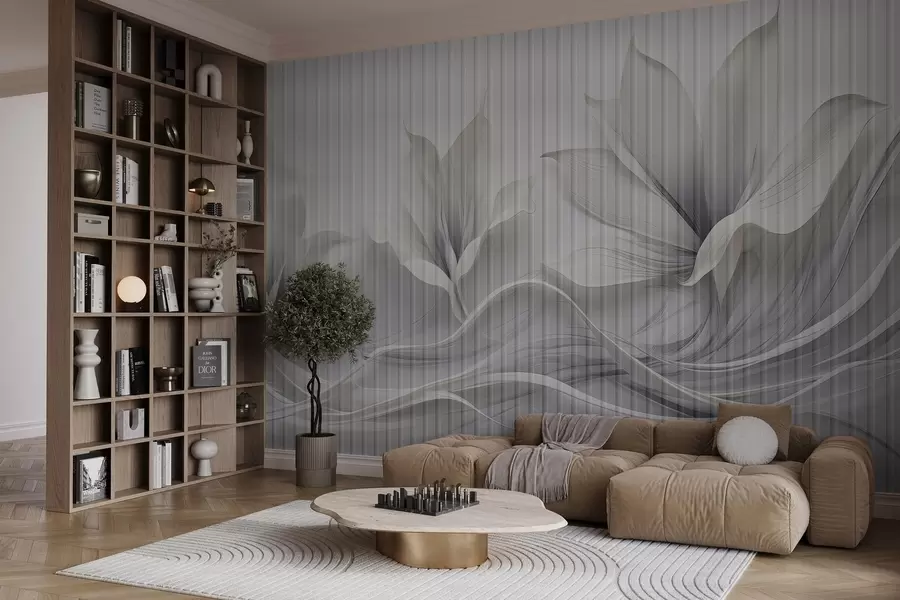 murales de pared Flores abstractas de acuarela detrás de un cristal w03563