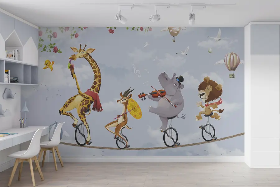 murales de pared Animales - acróbatas de circo u26075