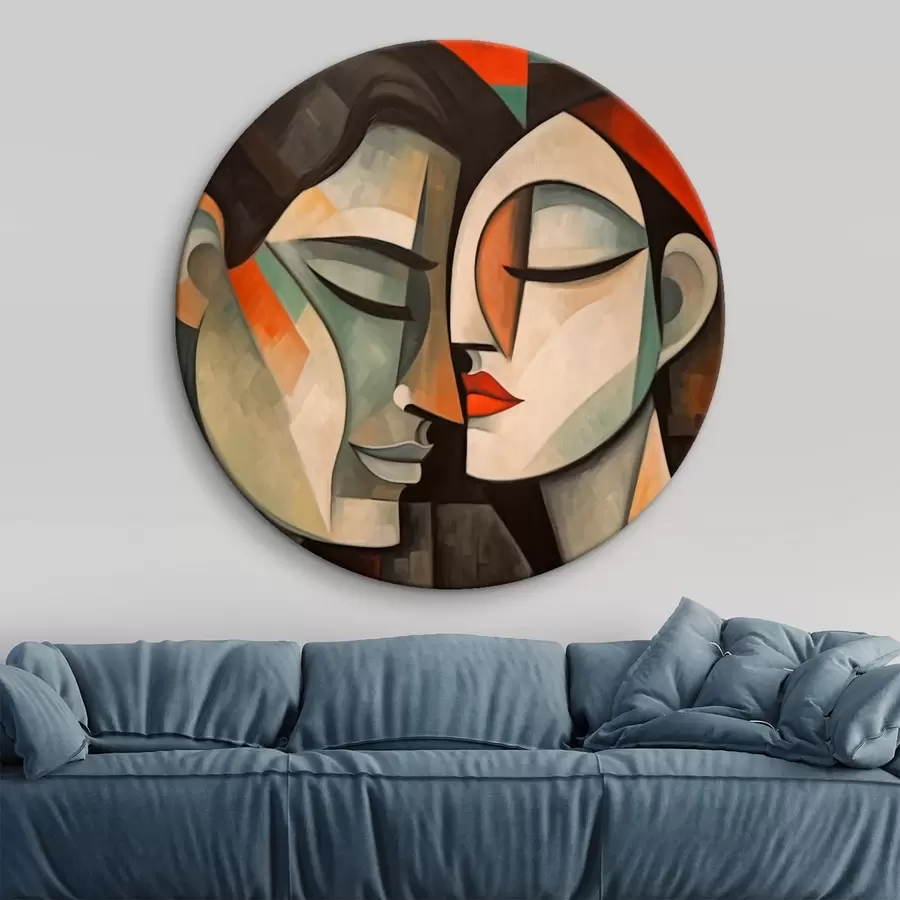 murales de pared Retrato abstracto de una mujer en colores cálidos r43524