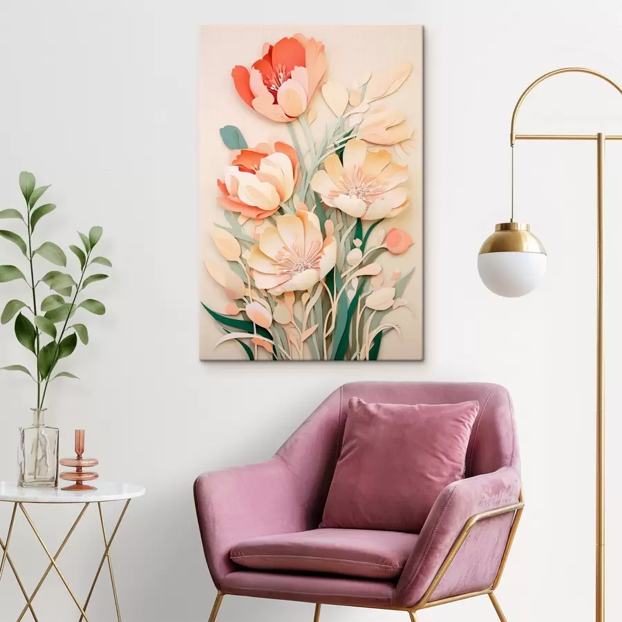 murales de pared Delicadas flores de papel s43568