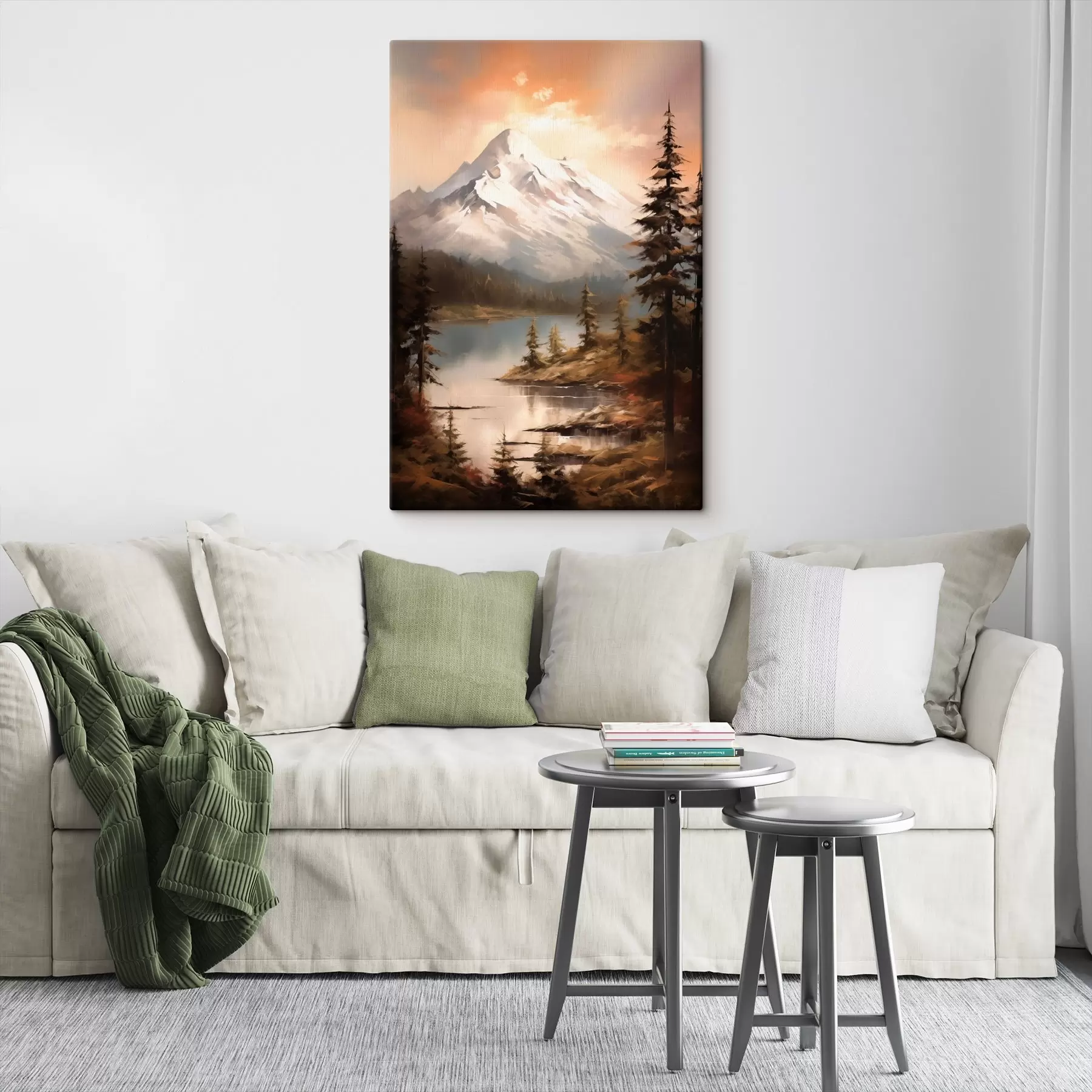 murales de pared Vista natural de las montañas, río s43543