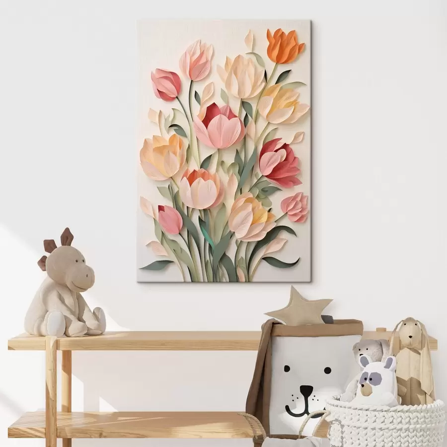 murales de pared Tulipanes de papel en flor s43567
