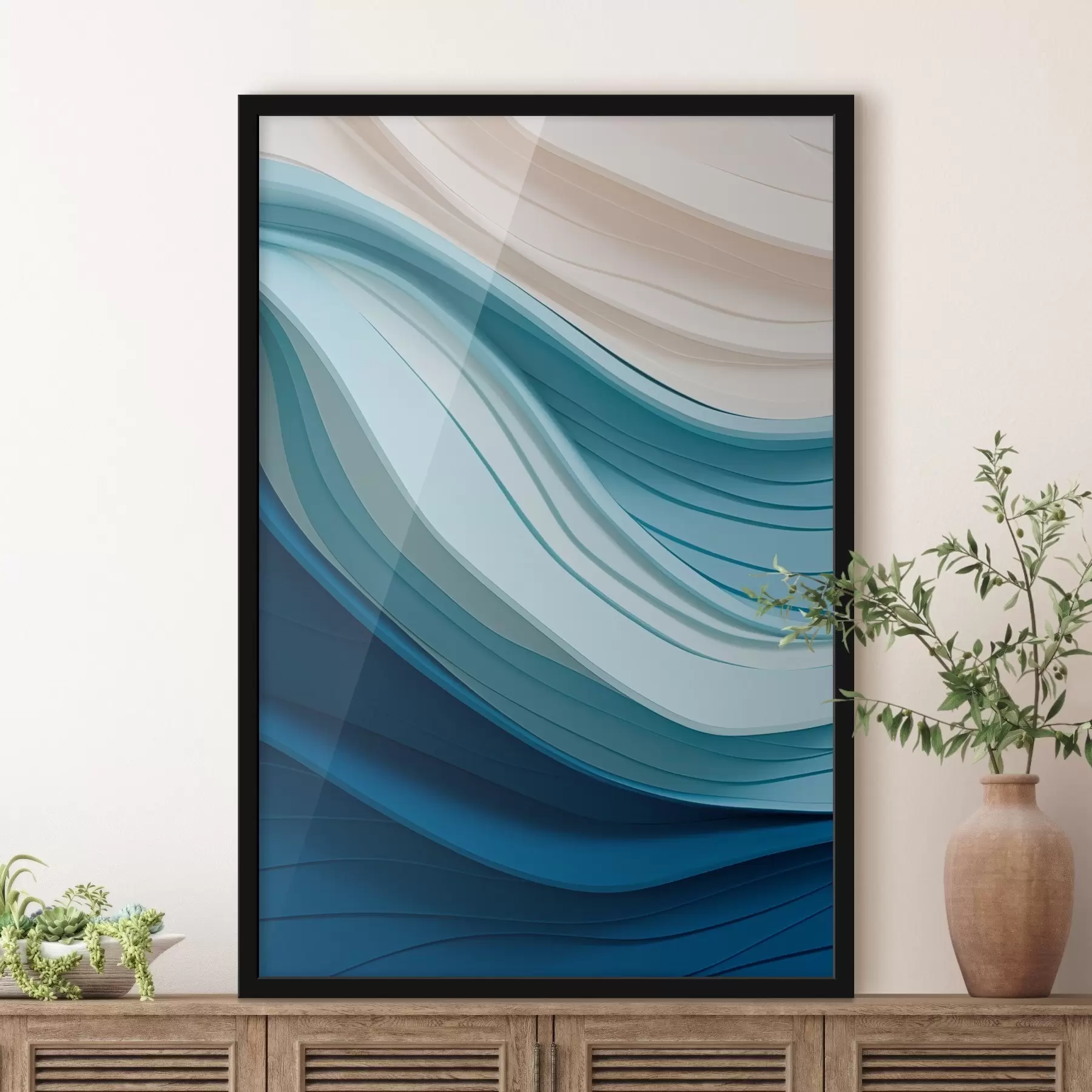 murales de pared Suaves ondas de color f43582