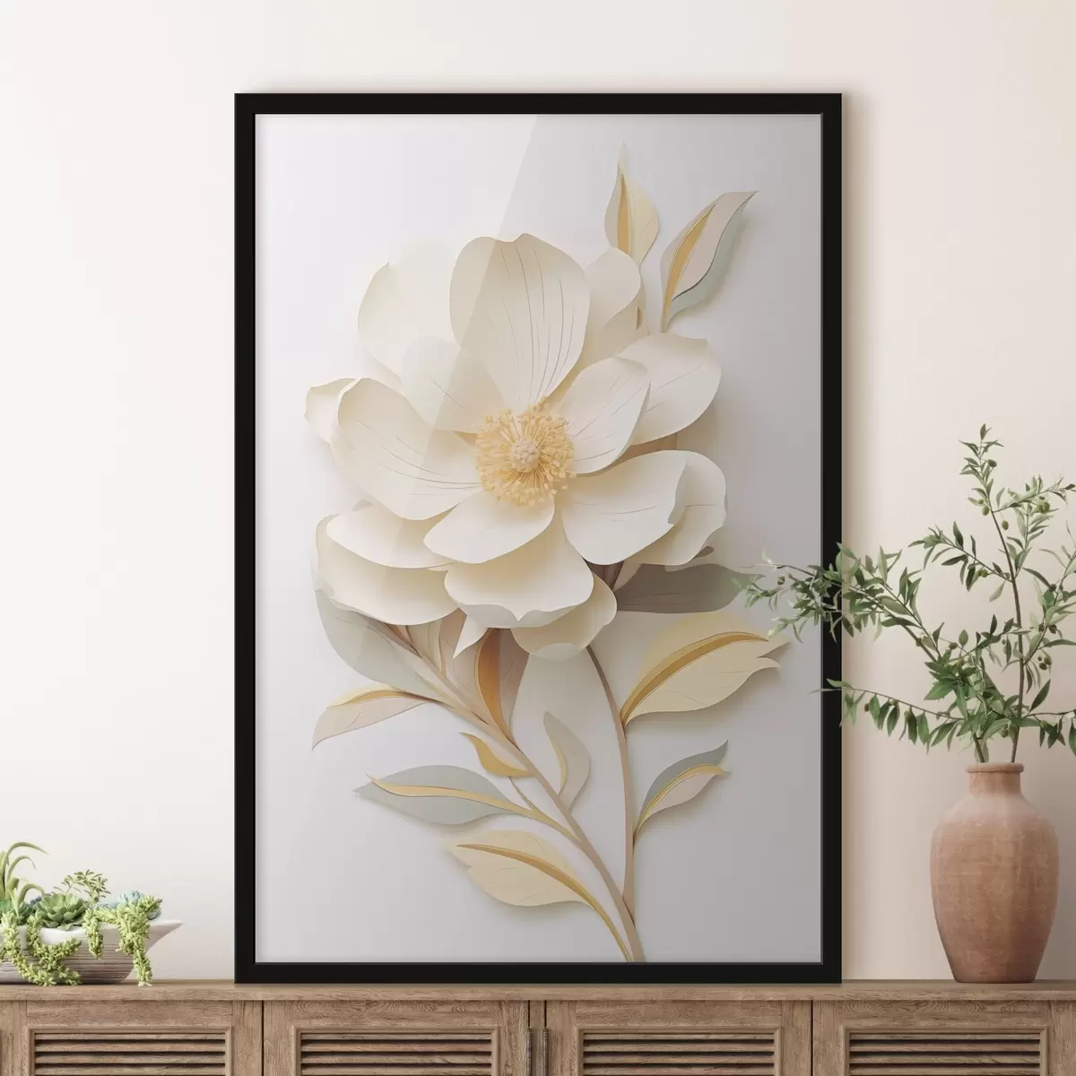 Poster Elegante flor de papel f43569