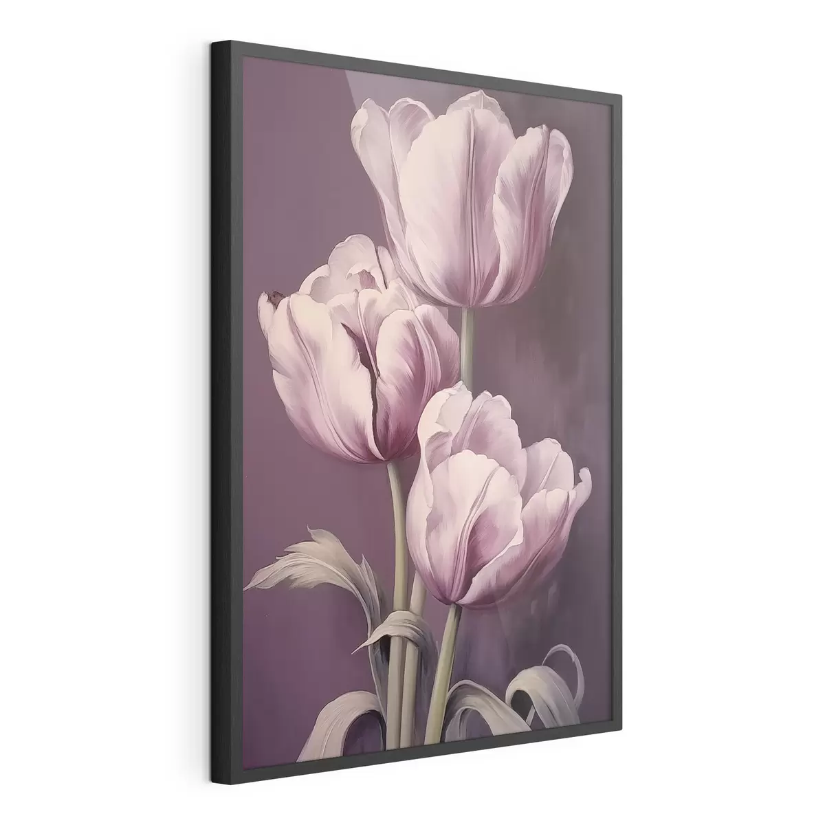 Poster Elegantes tulipanes sobre fondo morado f43513