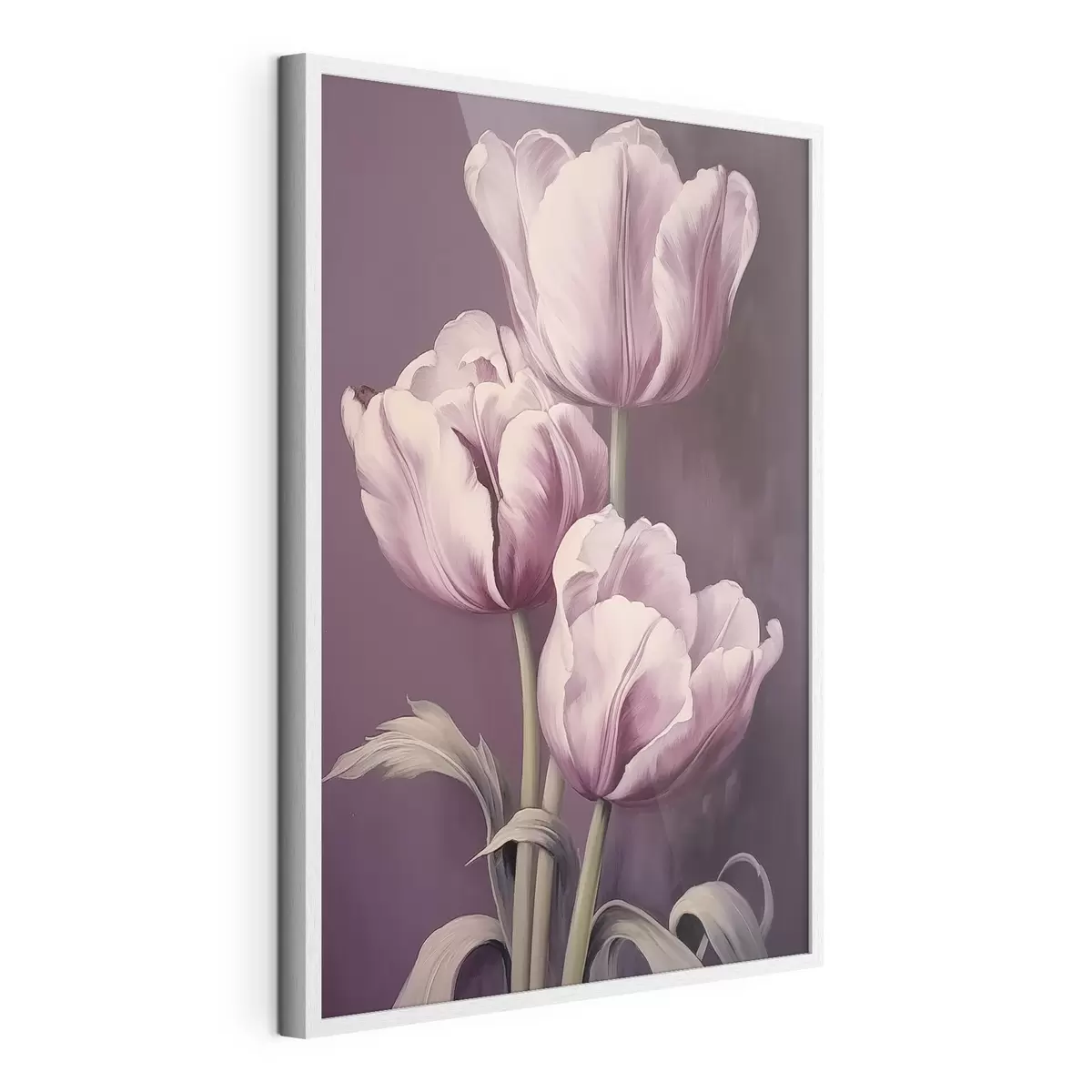 Poster Elegantes tulipanes sobre fondo morado f43513