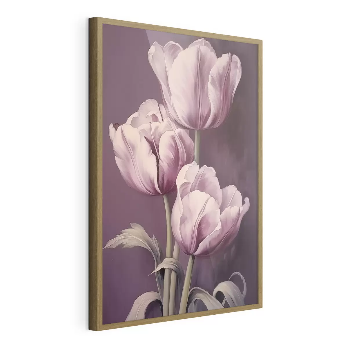 Poster Elegantes tulipanes sobre fondo morado f43513