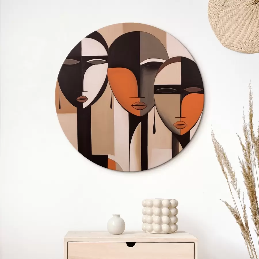 murales de pared Caras abstractas en colores armoniosos r43525