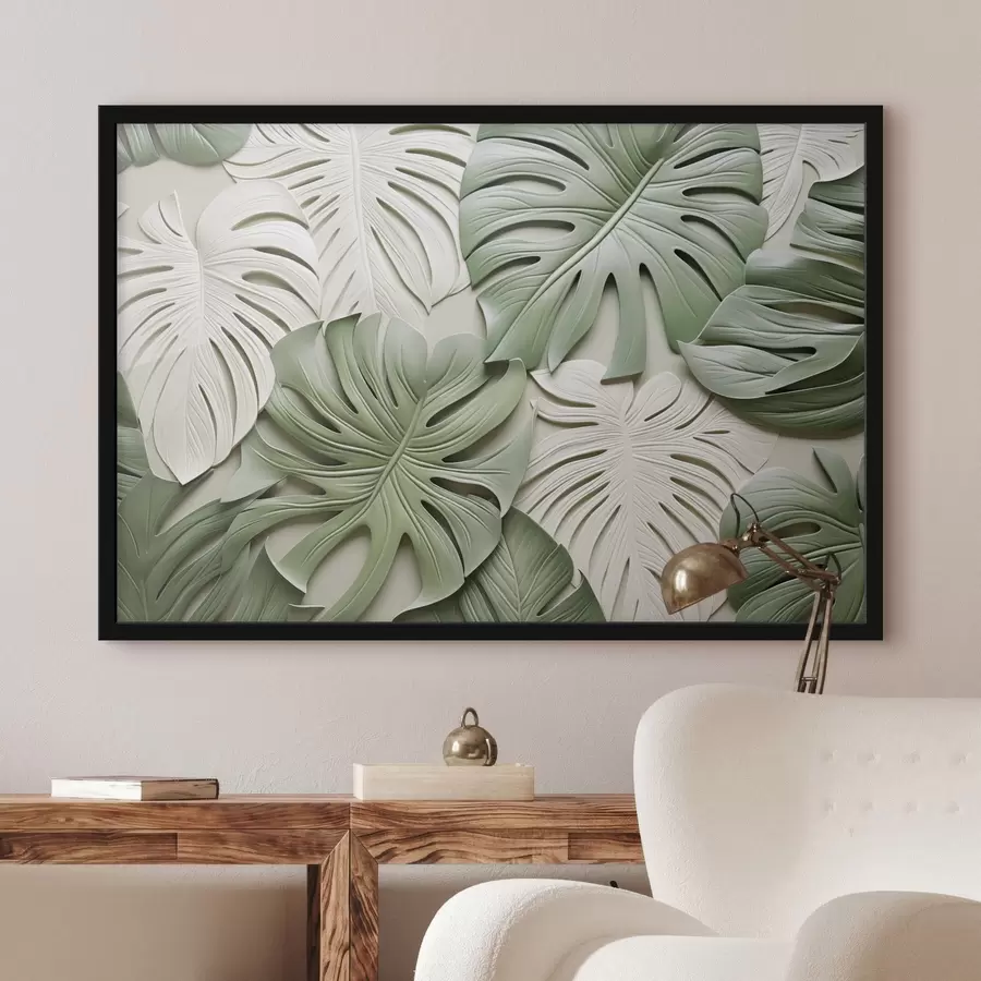 murales de pared Grandes hojas tropicales f43545