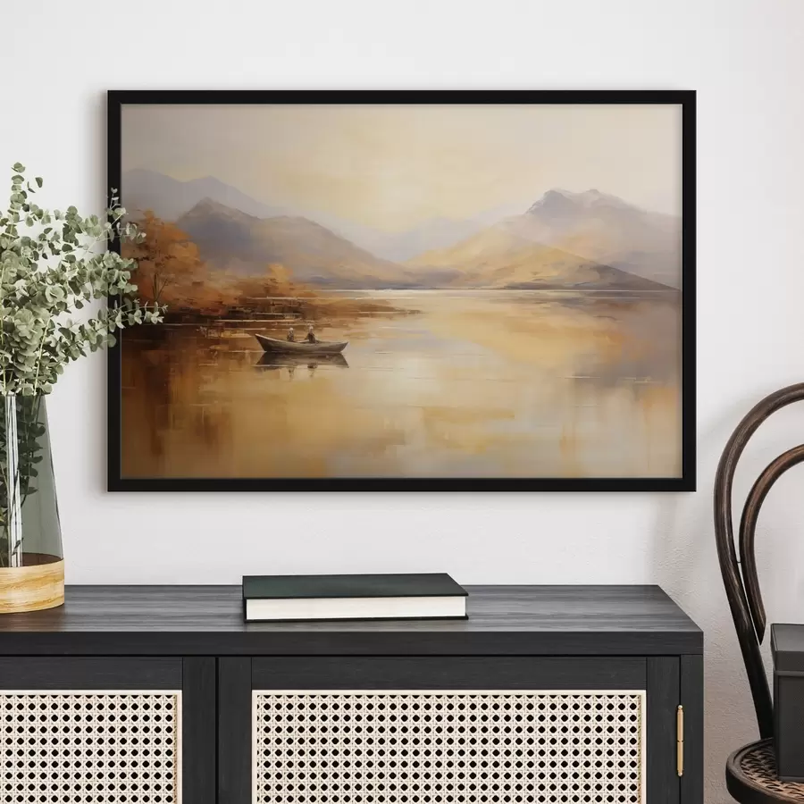 murales de pared Pesca en el lago imitación de pastel f43542