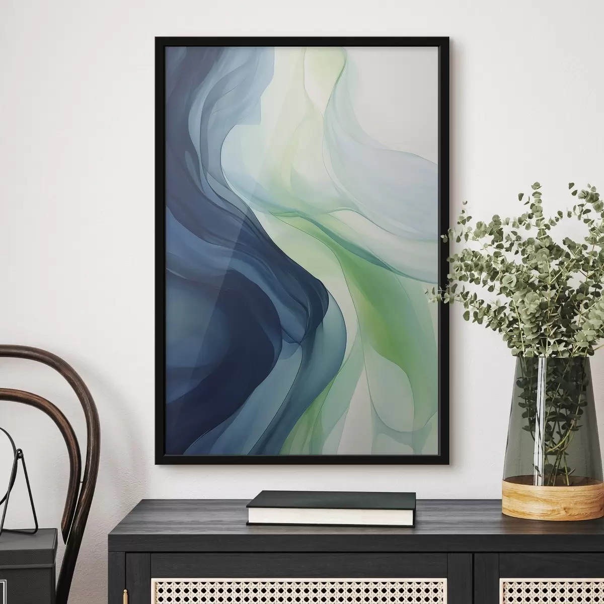 Poster Manchas de color en verde y azul f43580