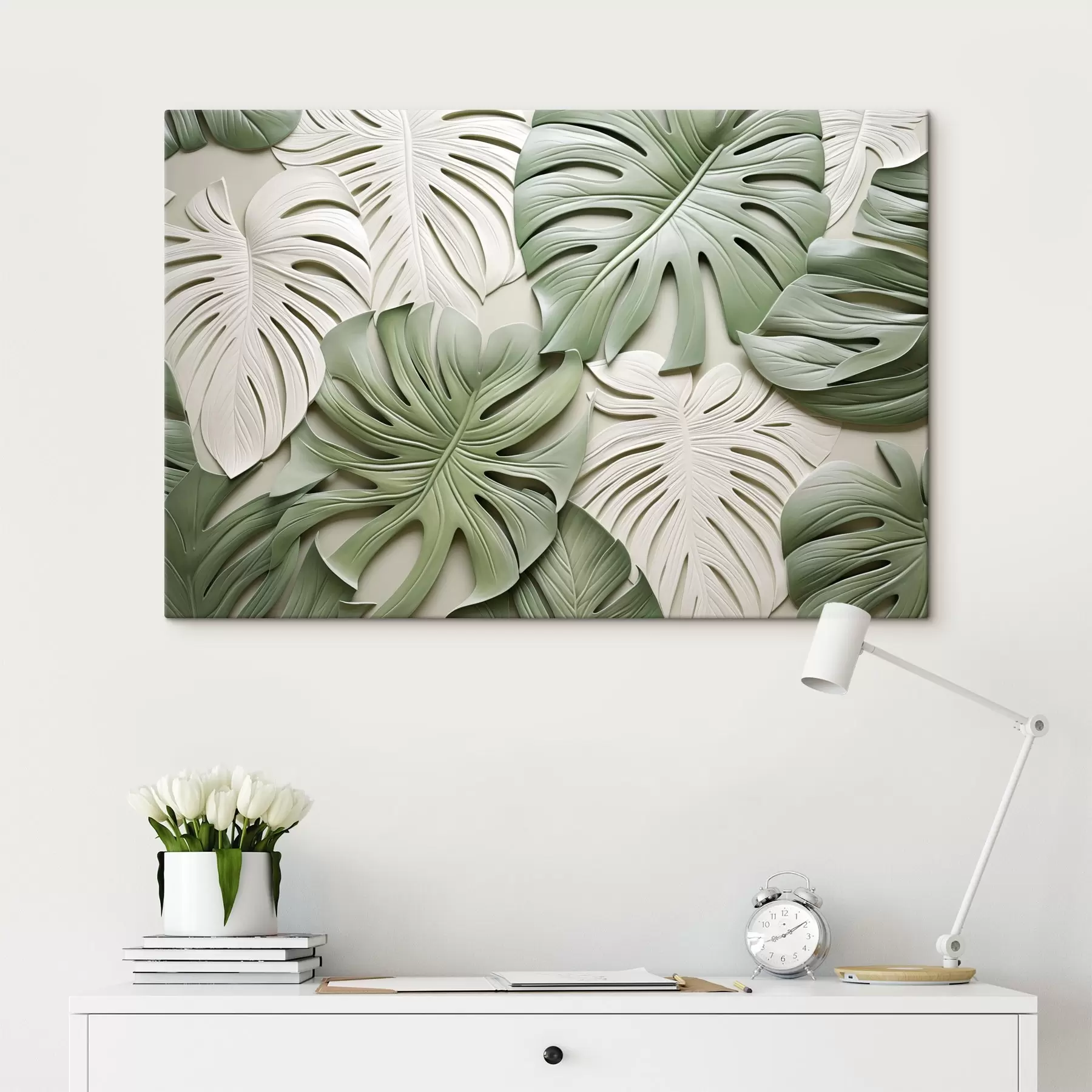 murales de pared Grandes hojas tropicales s43545