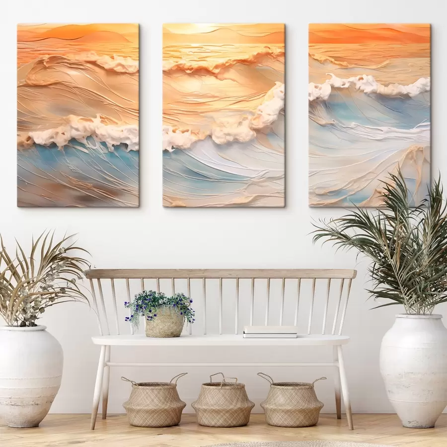 murales de pared Olas de colores del mar m00437