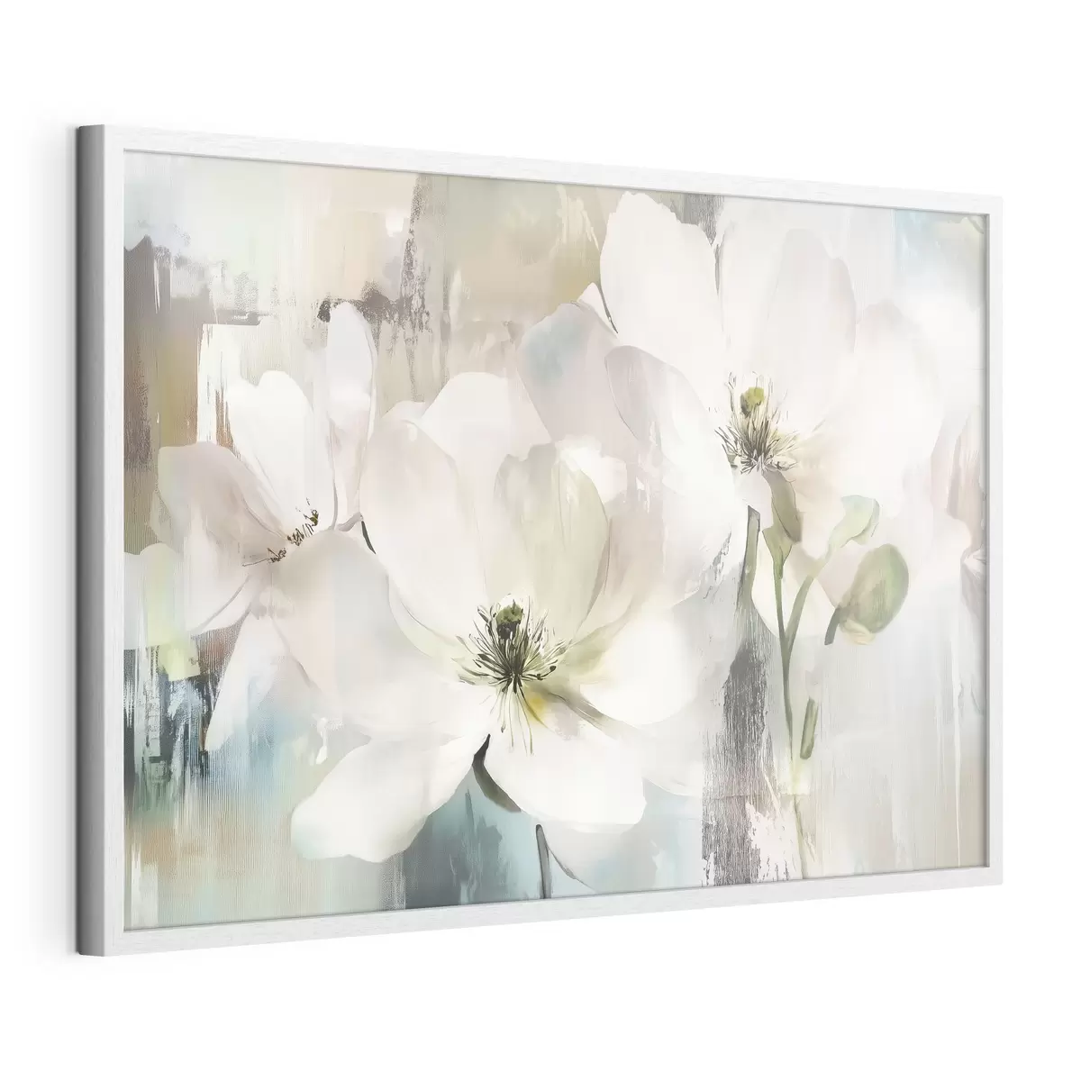 Poster Pausa de flores blancas f43903