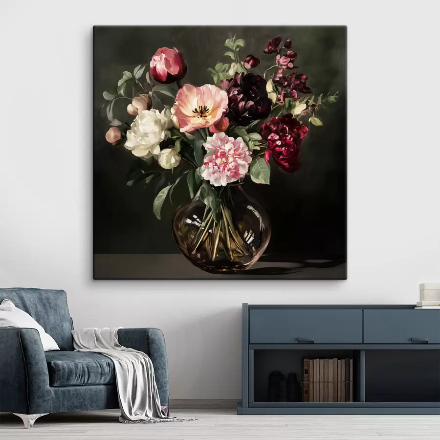 murales de pared Ramo de flores sobre fondo oscuro s43912