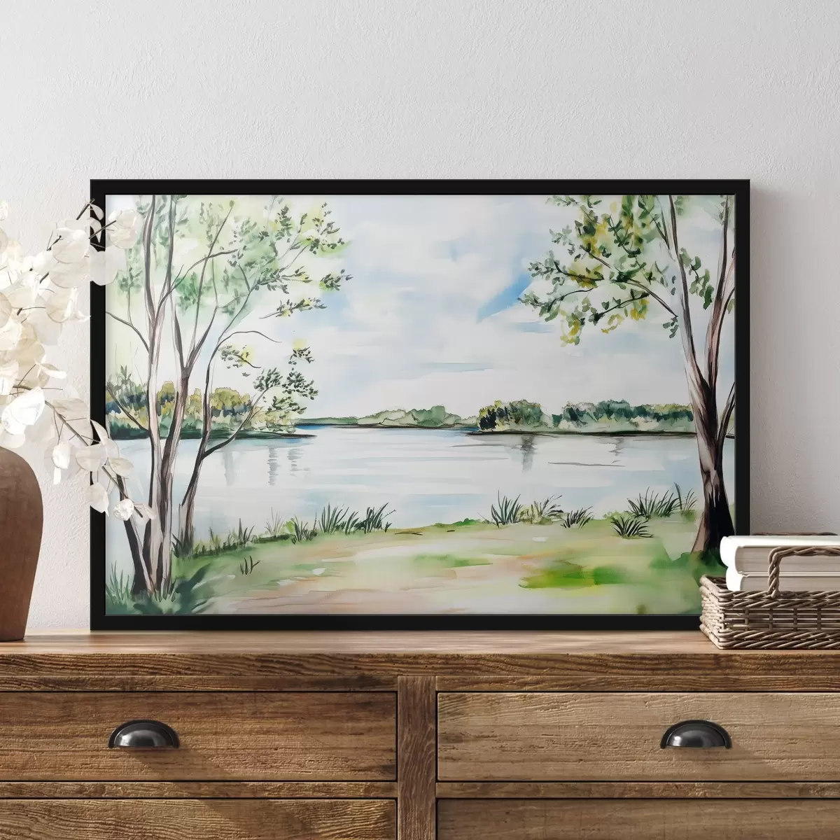 Poster Árboles junto al lago f43921