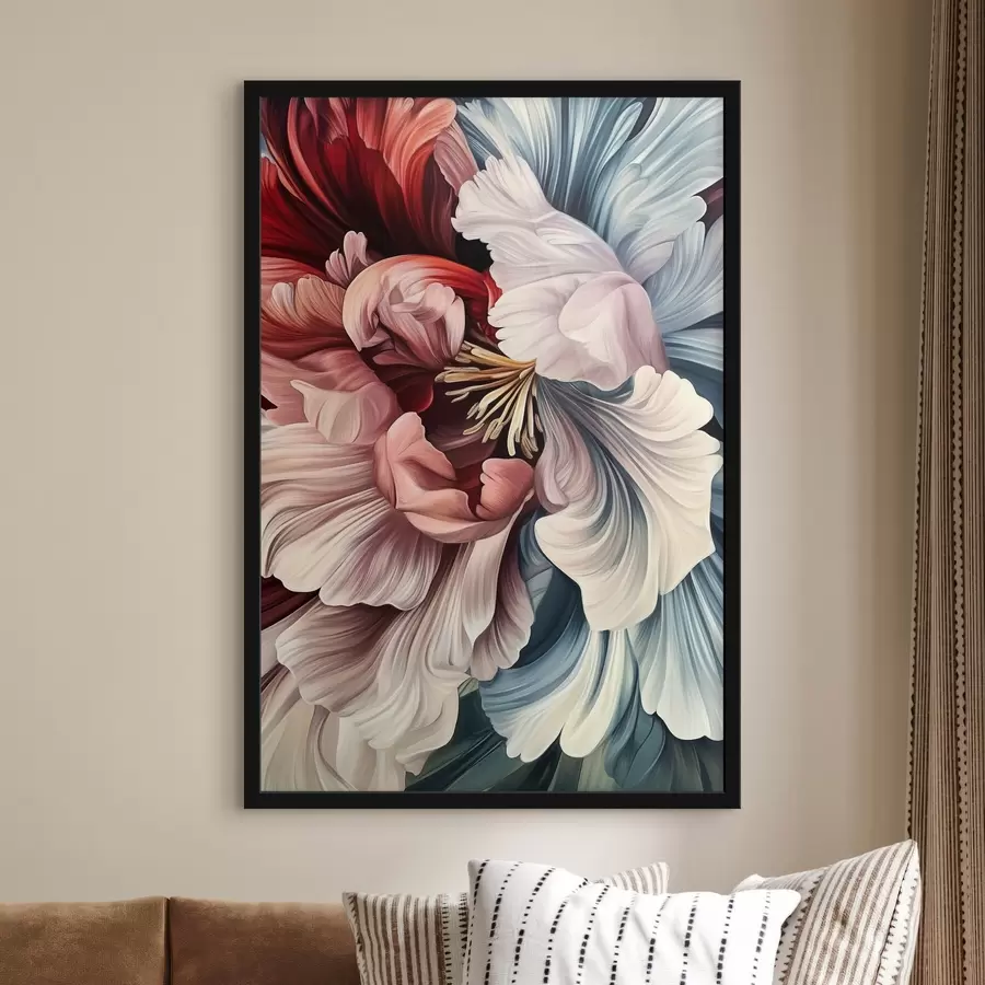 murales de pared Flor azul y roja f43905