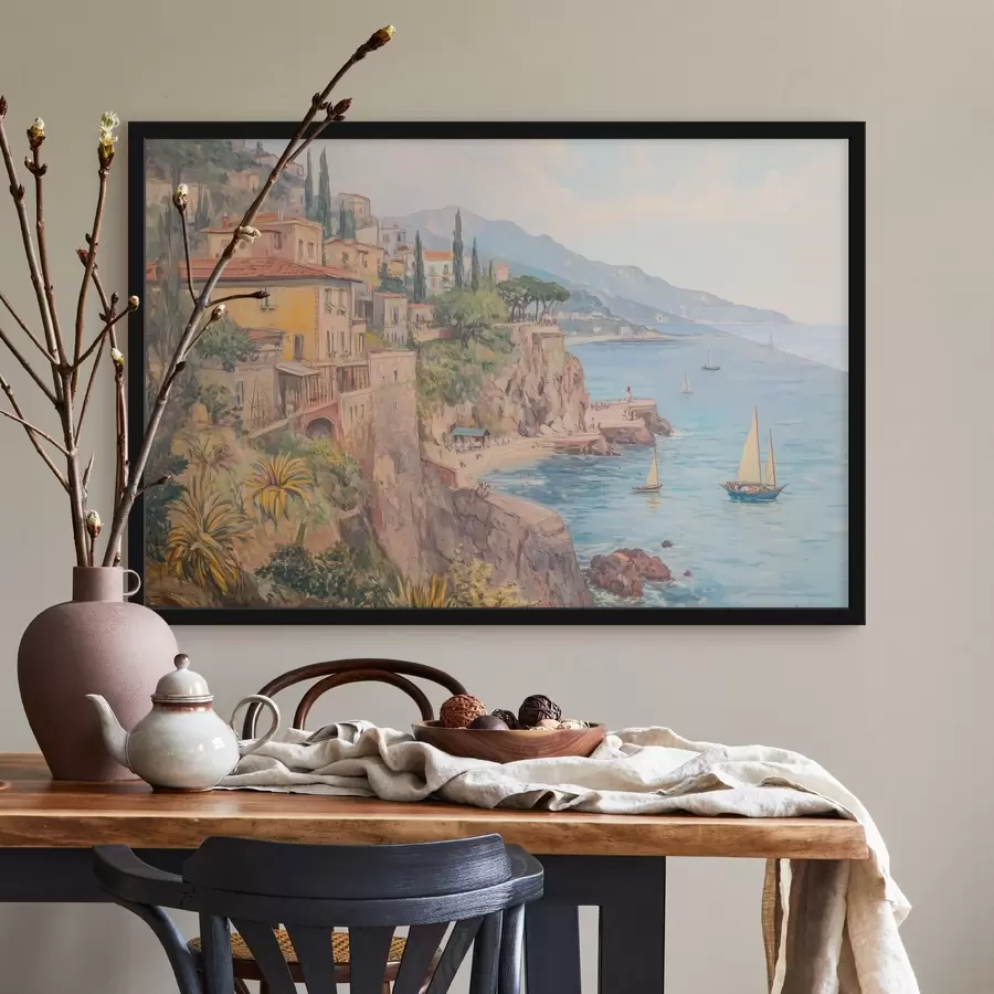 murales de pared Ciudad junto al mar f43925