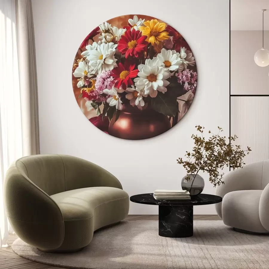 murales de pared Ramo en jarrón sobre fondo beige r43910