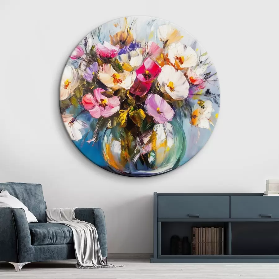 murales de pared Delicado ramo de flores al óleo r43913