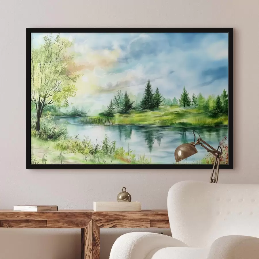 murales de pared Hermosa vista del lago f43923