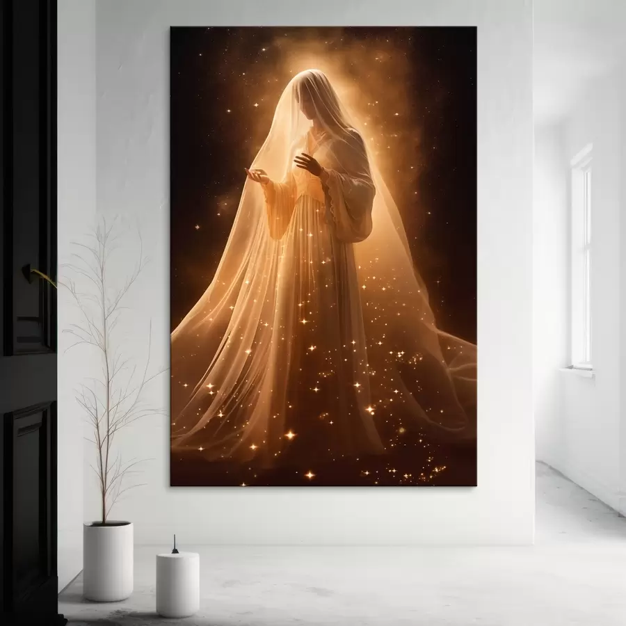 murales de pared Chica con vestido sobre fondo oscuro s43470