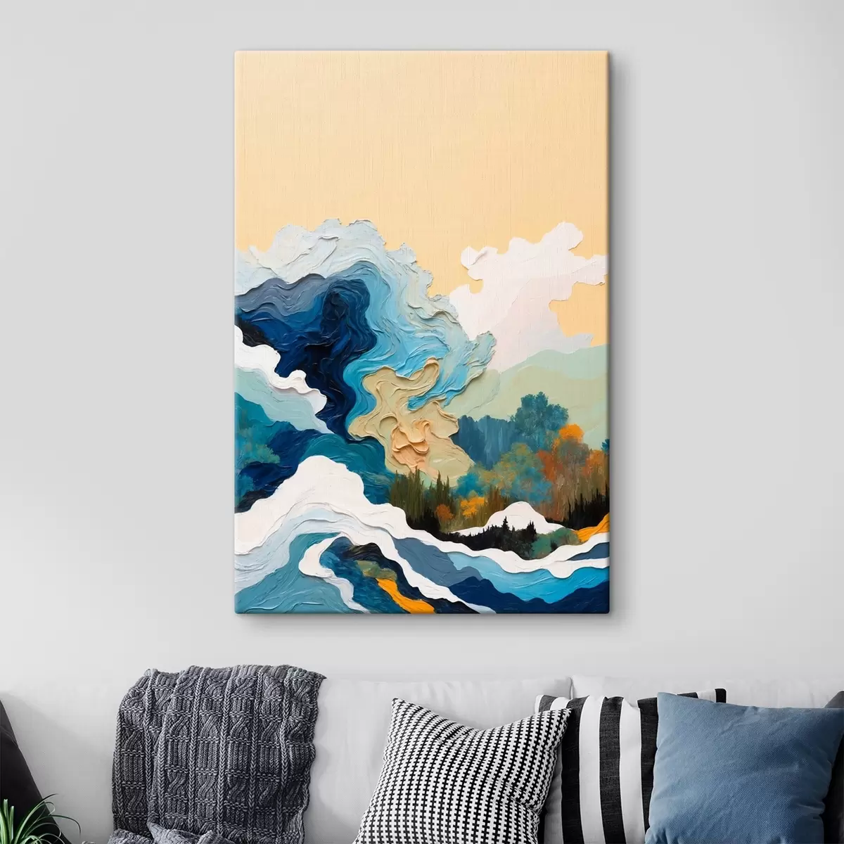 murales de pared Bosque abstracto al óleo s43452