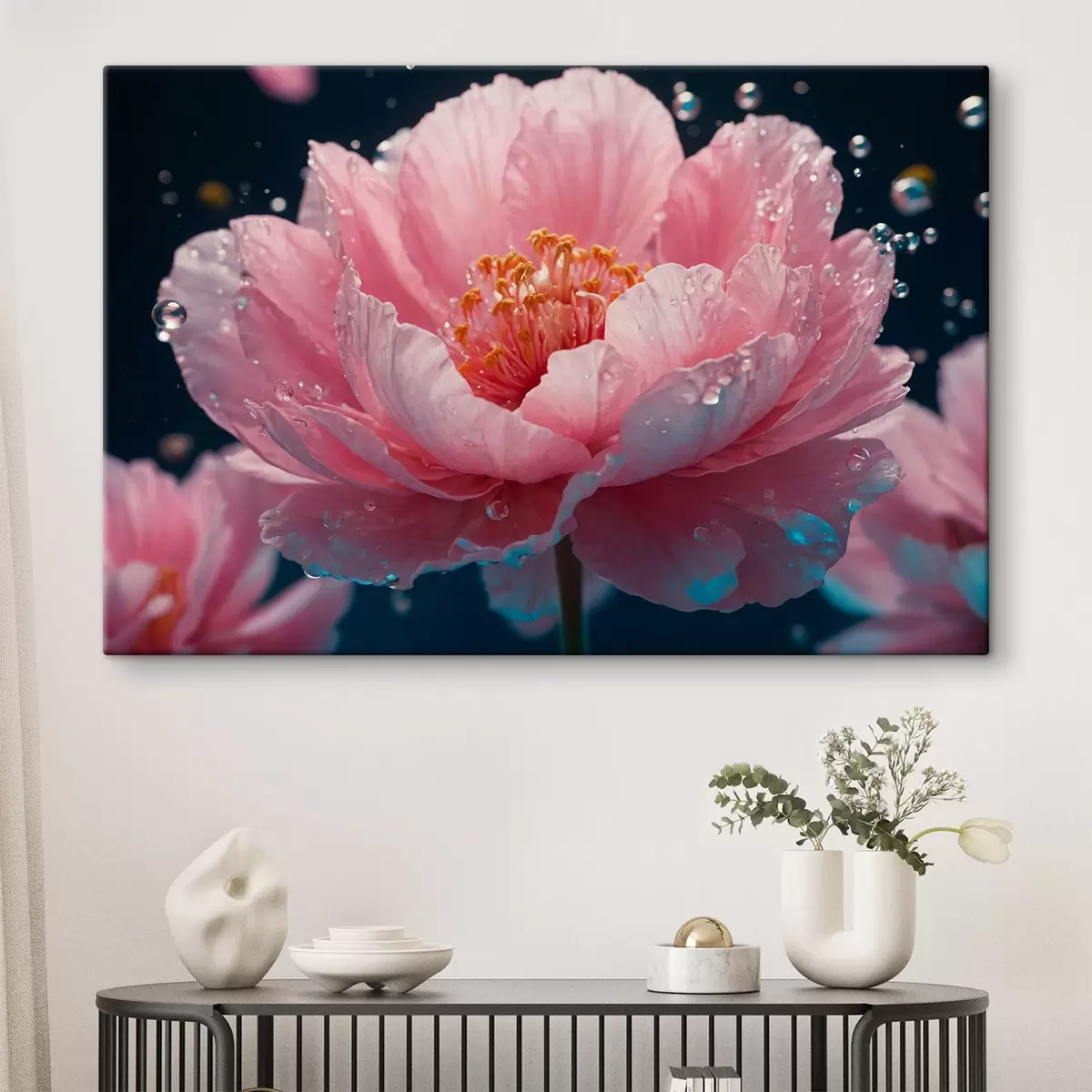 murales de pared Flor rosa sobre fondo borroso s43875