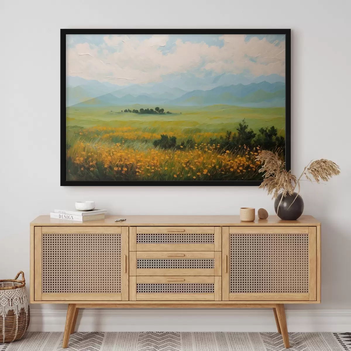 Poster Campo de flores al óleo f43451