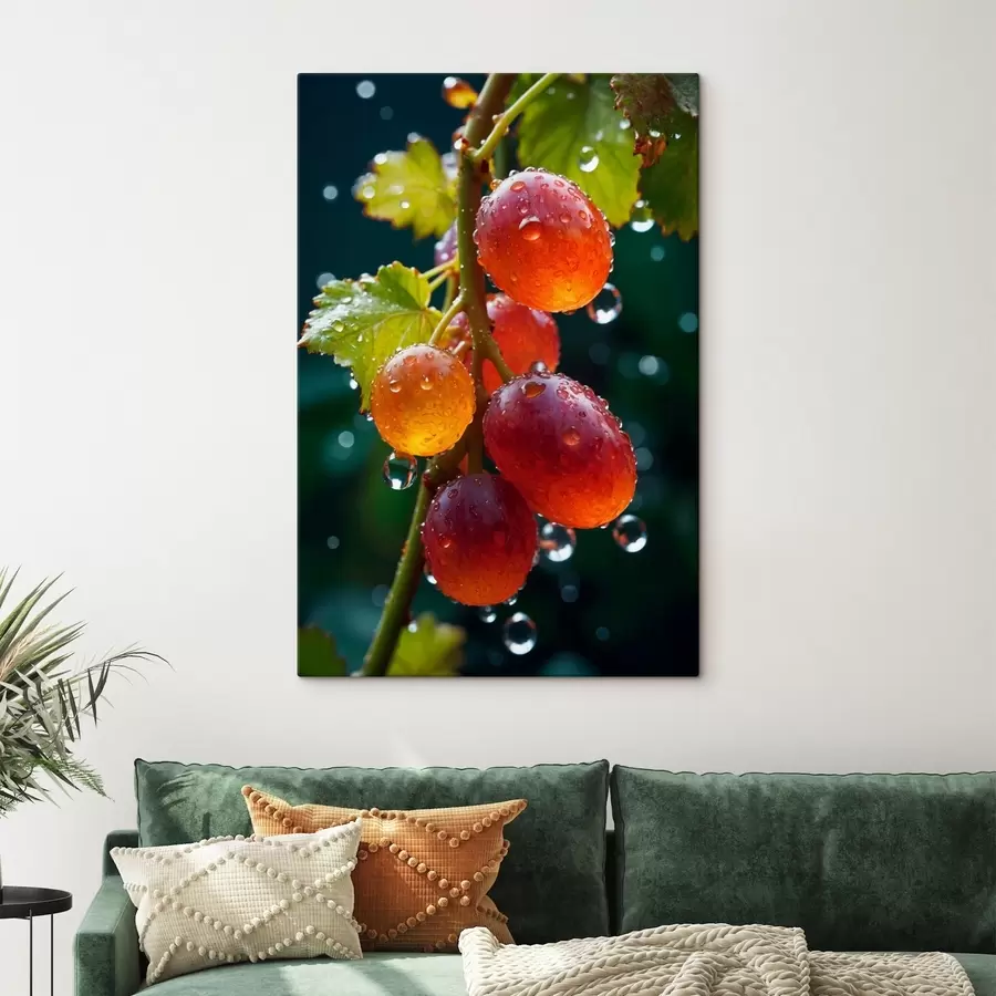 murales de pared Uvas con gotas de rocío s43872