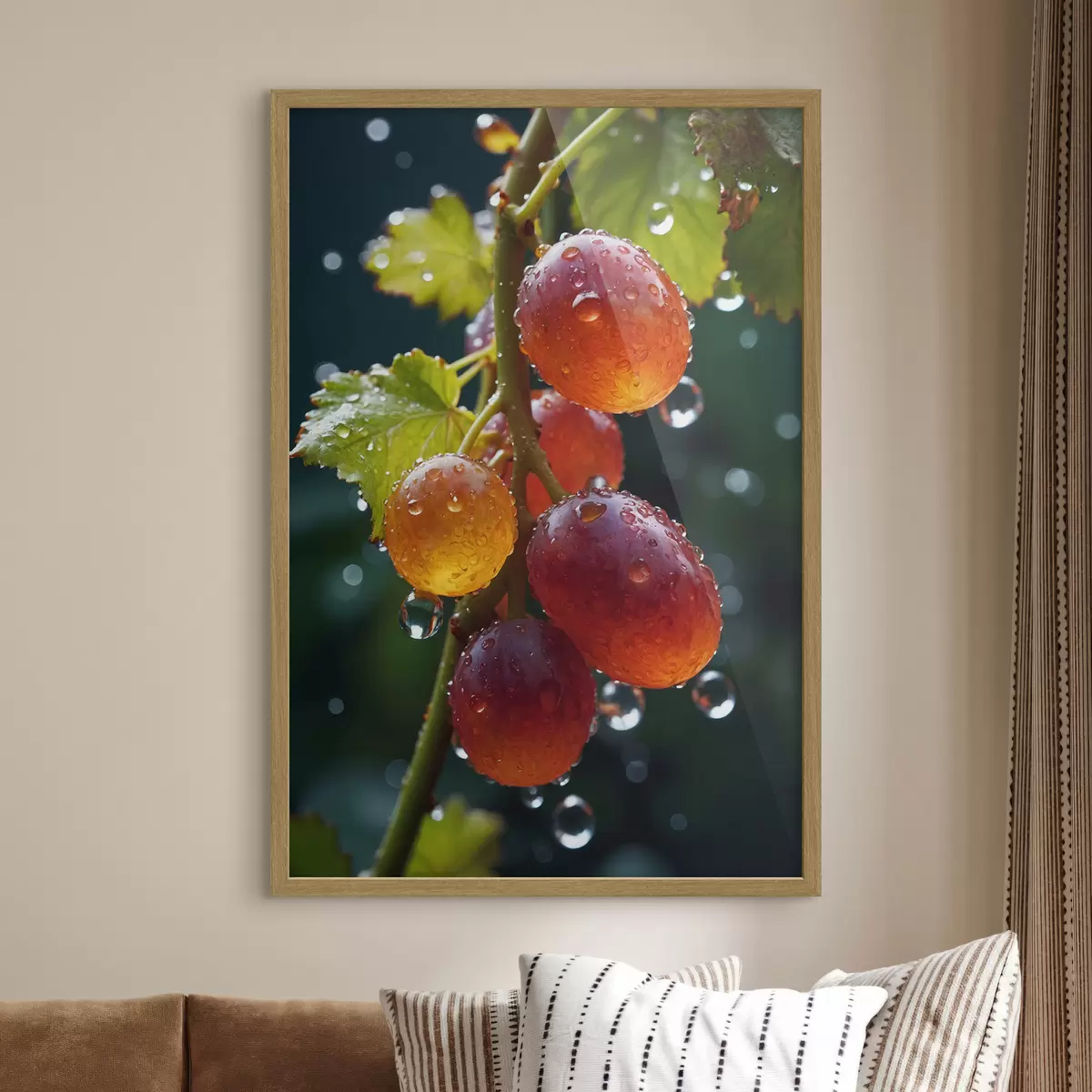 Poster Uvas con gotas de rocío f43872