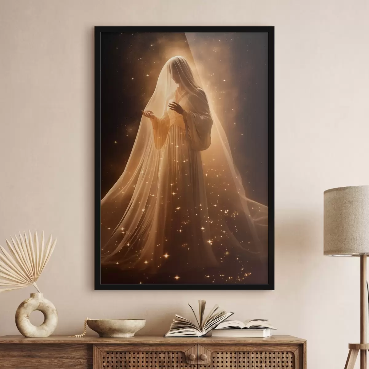 Poster Chica con vestido sobre fondo oscuro f43470