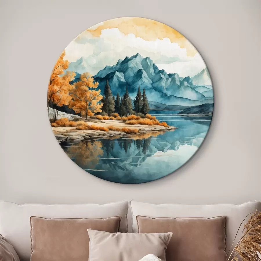 murales de pared Río que conduce a las montañas r43450