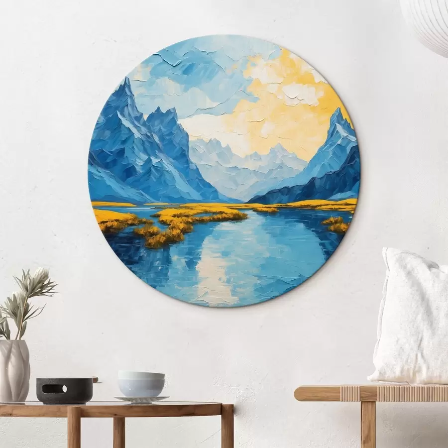 murales de pared lago en las montañas r43449