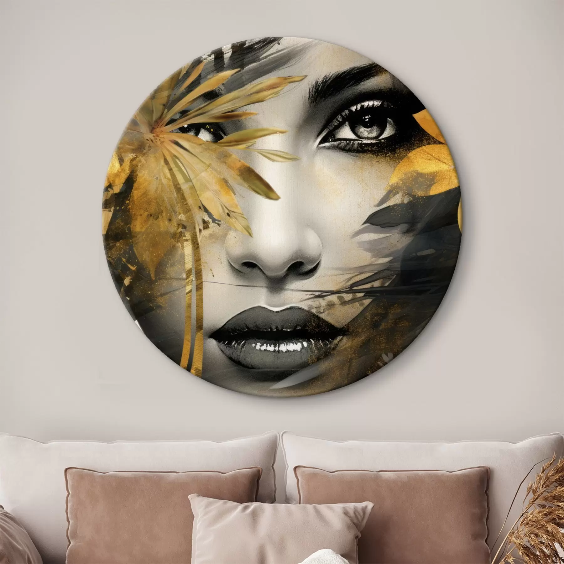 murales de pared Cara de niña pintada a mano r43469