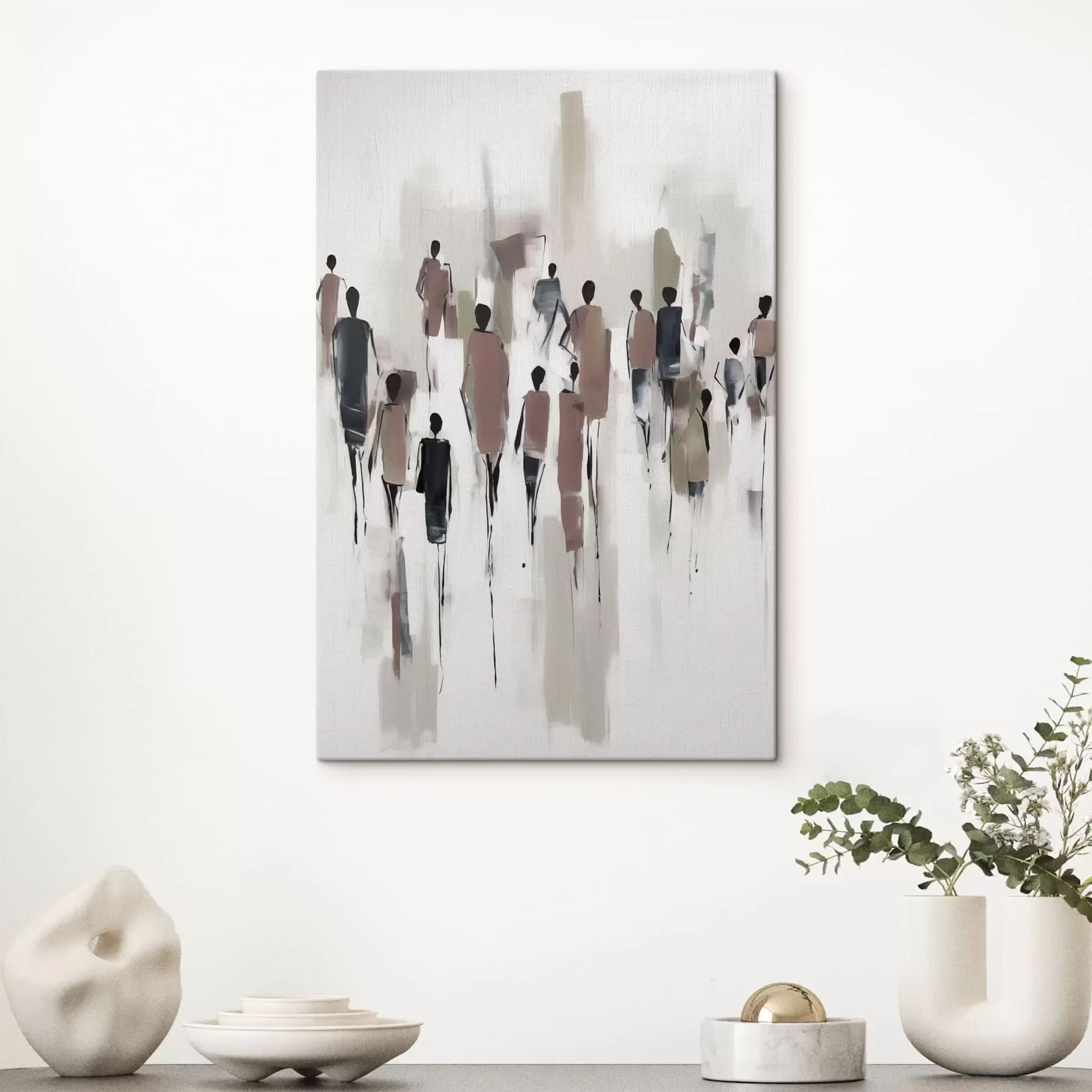 murales de pared Abstracción gente multitud s43485