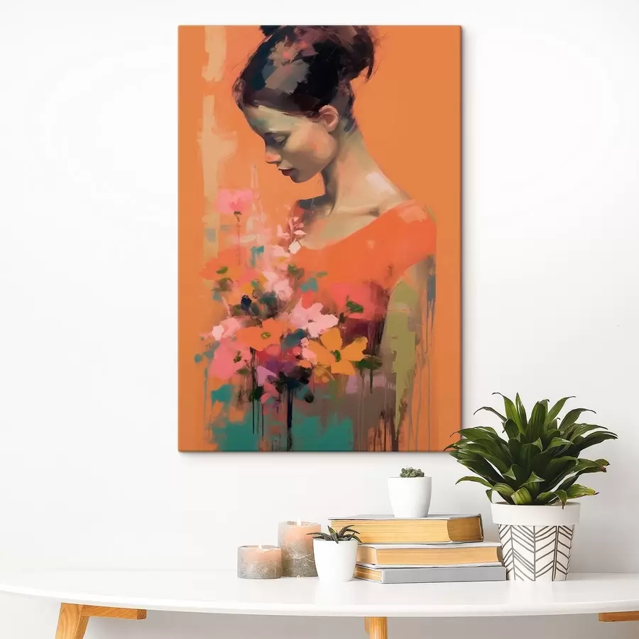 murales de pared Niña y flores s43933