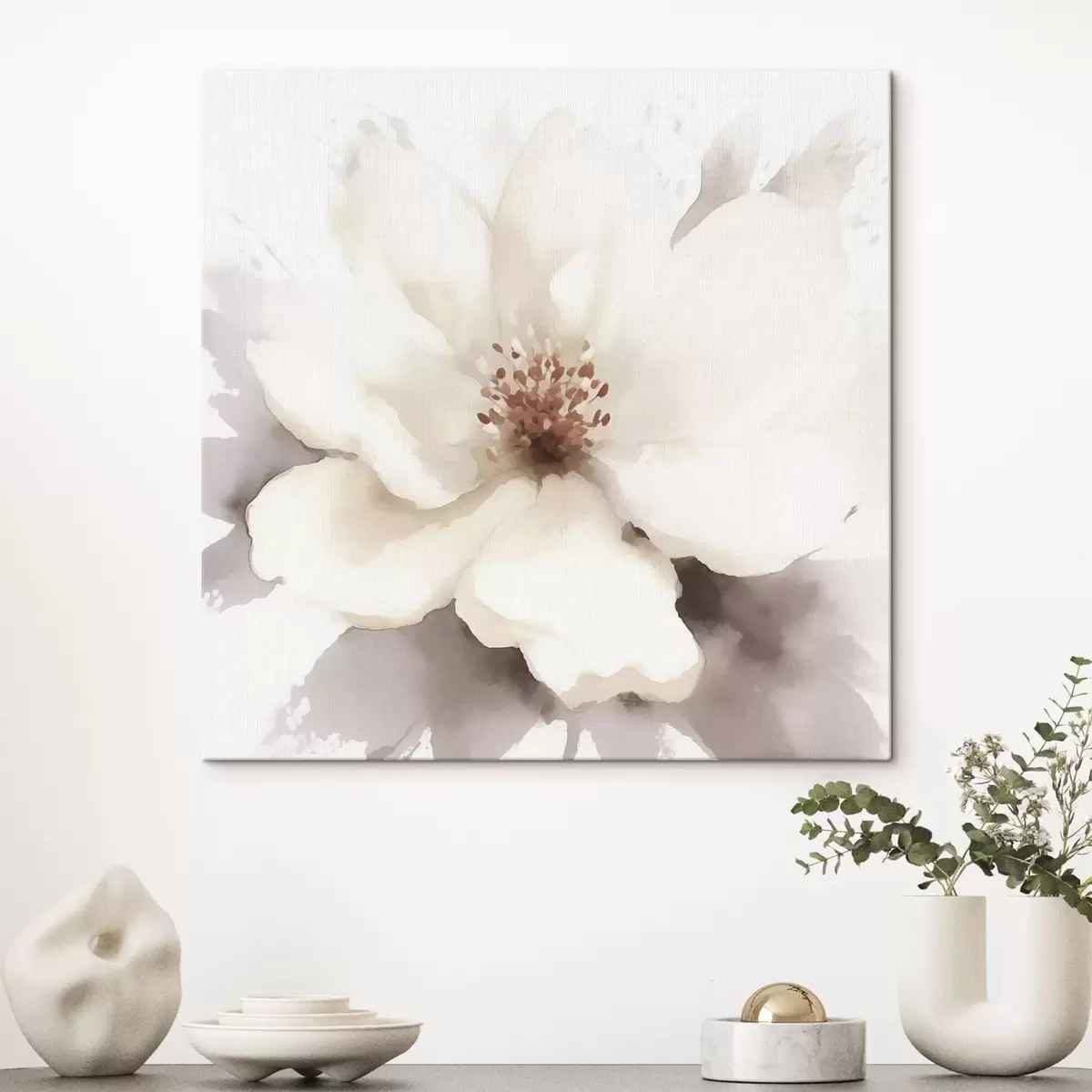 murales de pared flor blanca s43484