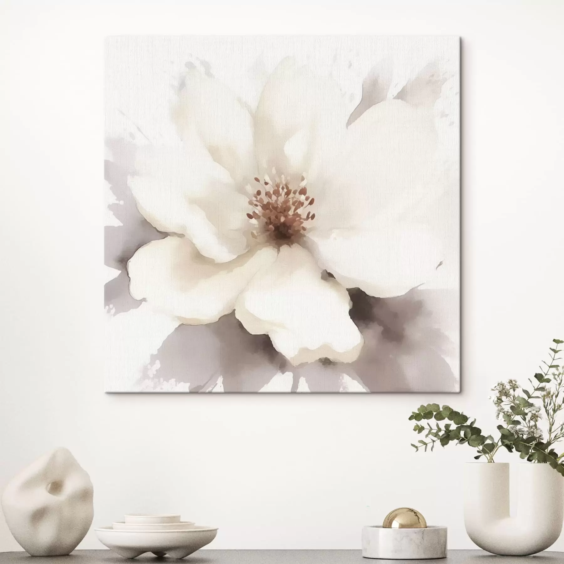 murales de pared flor blanca s43484
