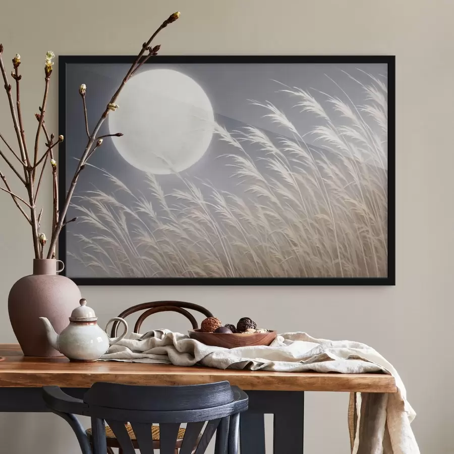 murales de pared Luna grande y plantas f43218