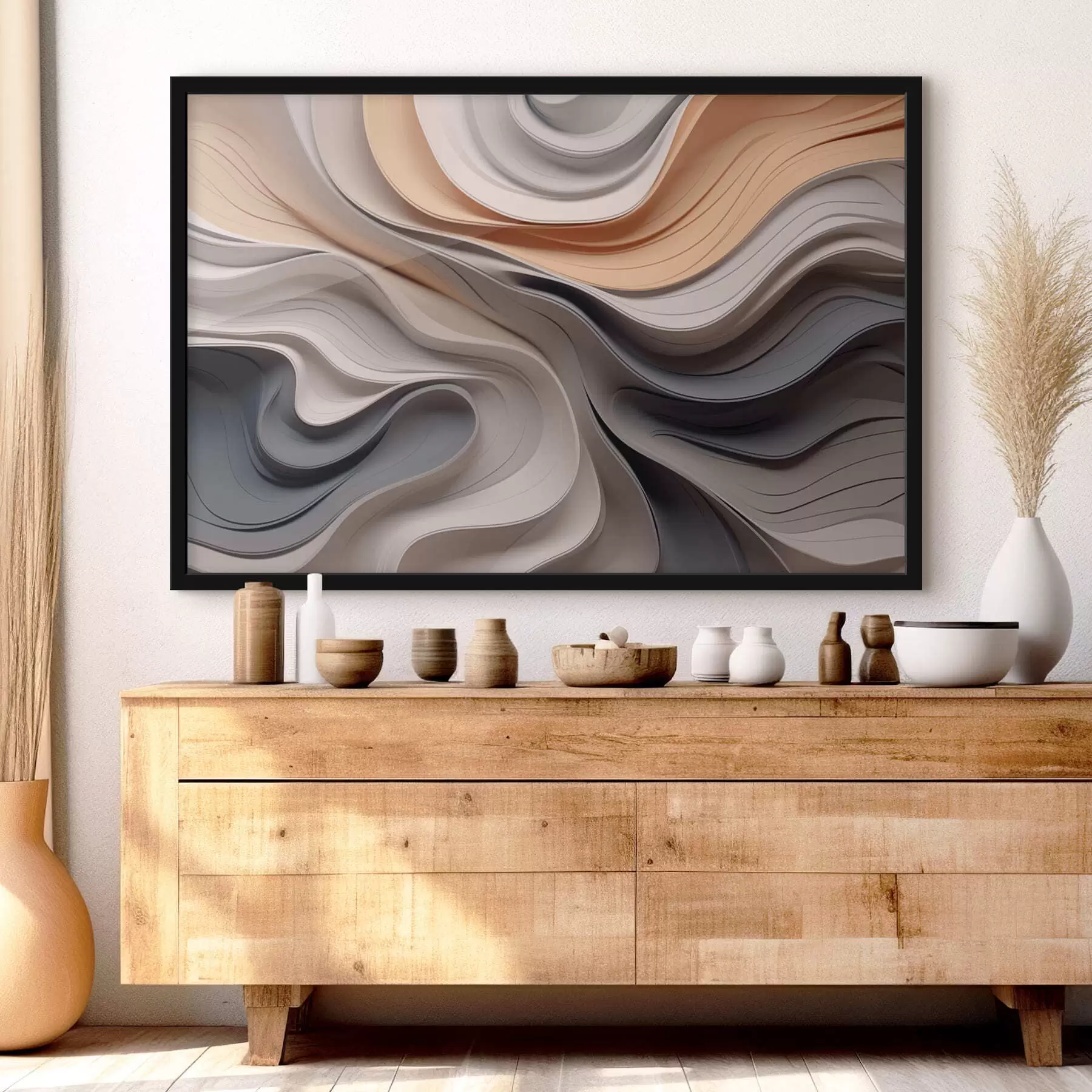 murales de pared Elegante abstracción ondulatoria f43234