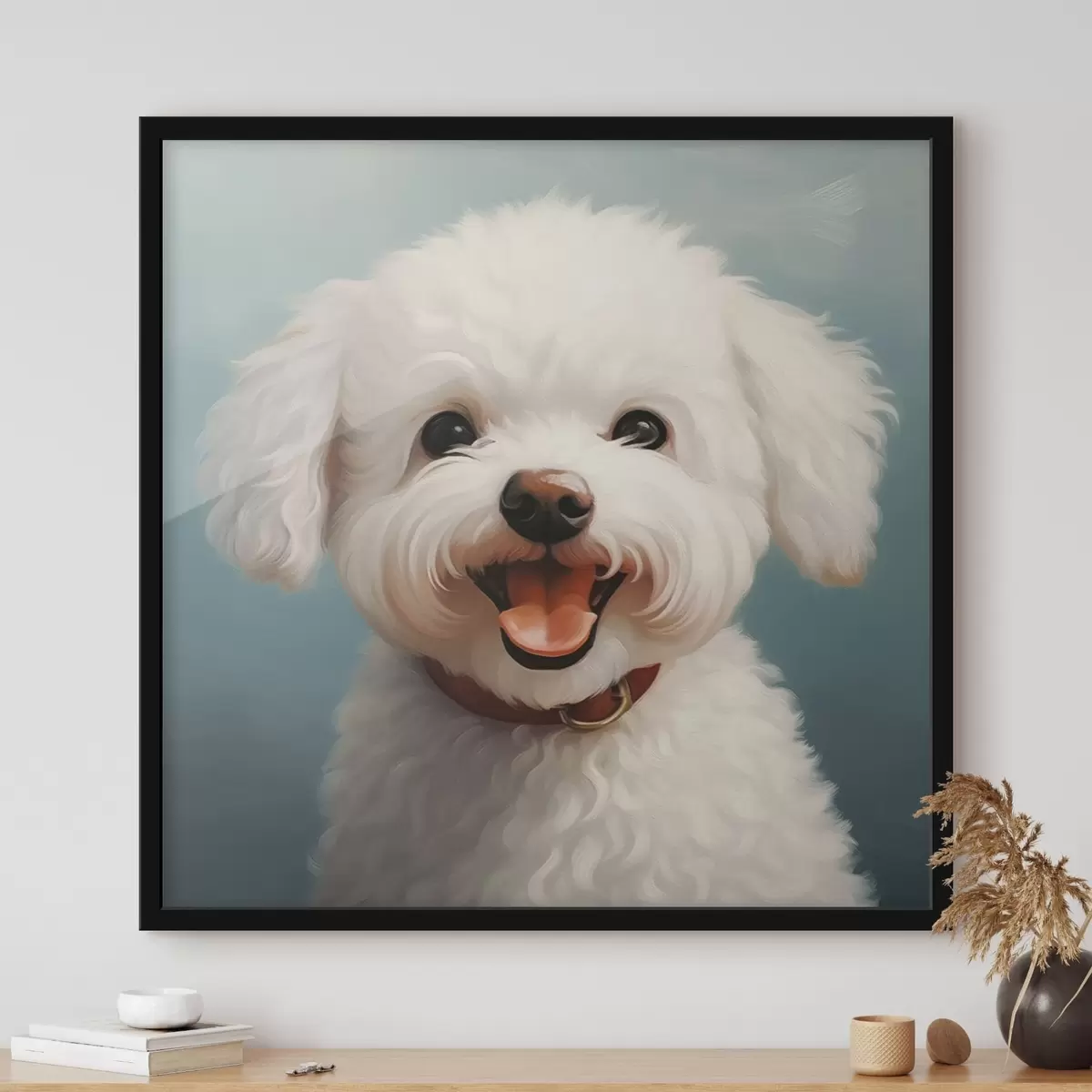 Poster Alegre perro blanco f43935