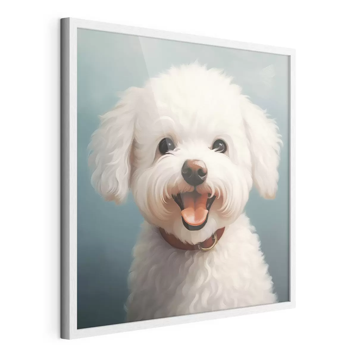 Poster Alegre perro blanco f43935