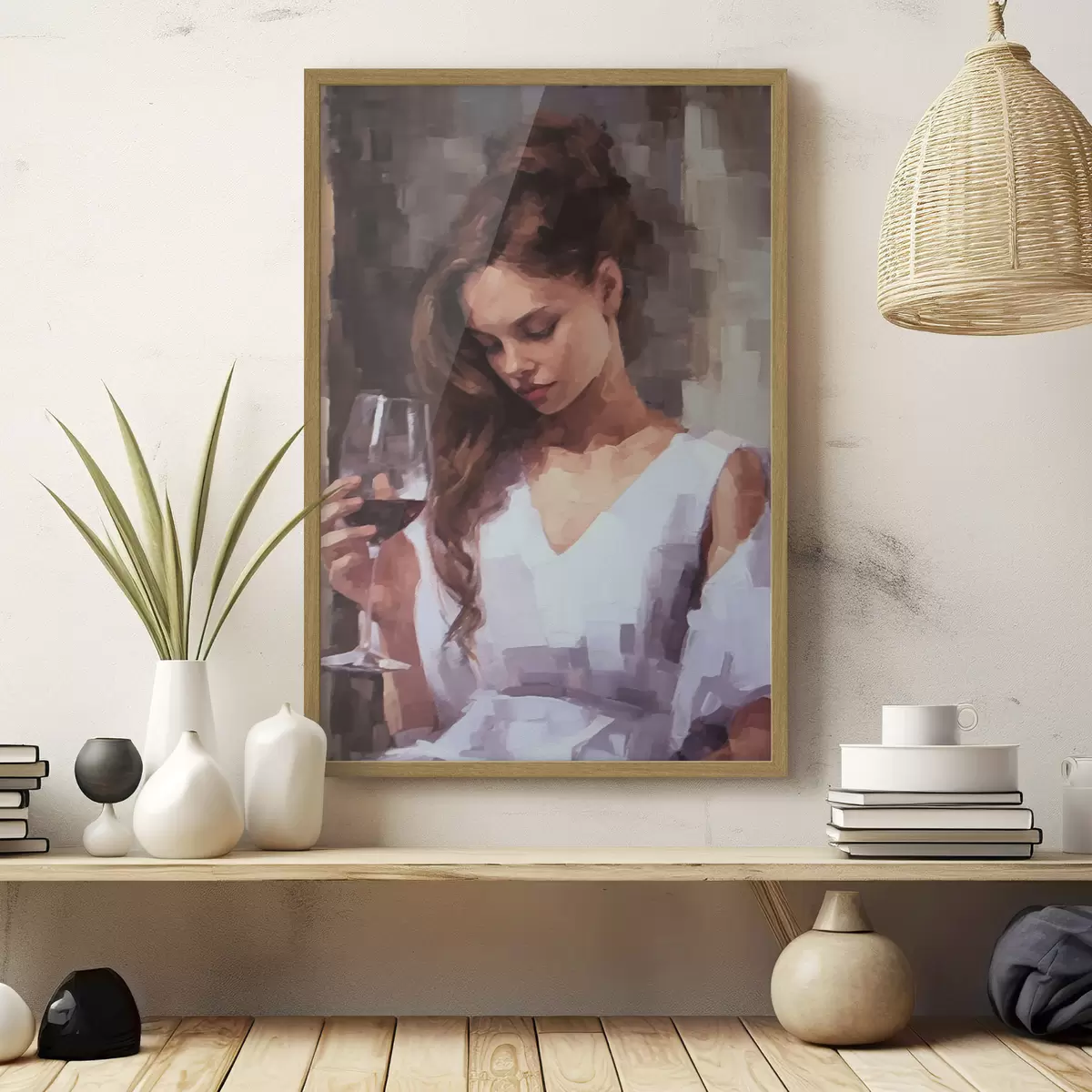 Poster Chica con un vaso f43939