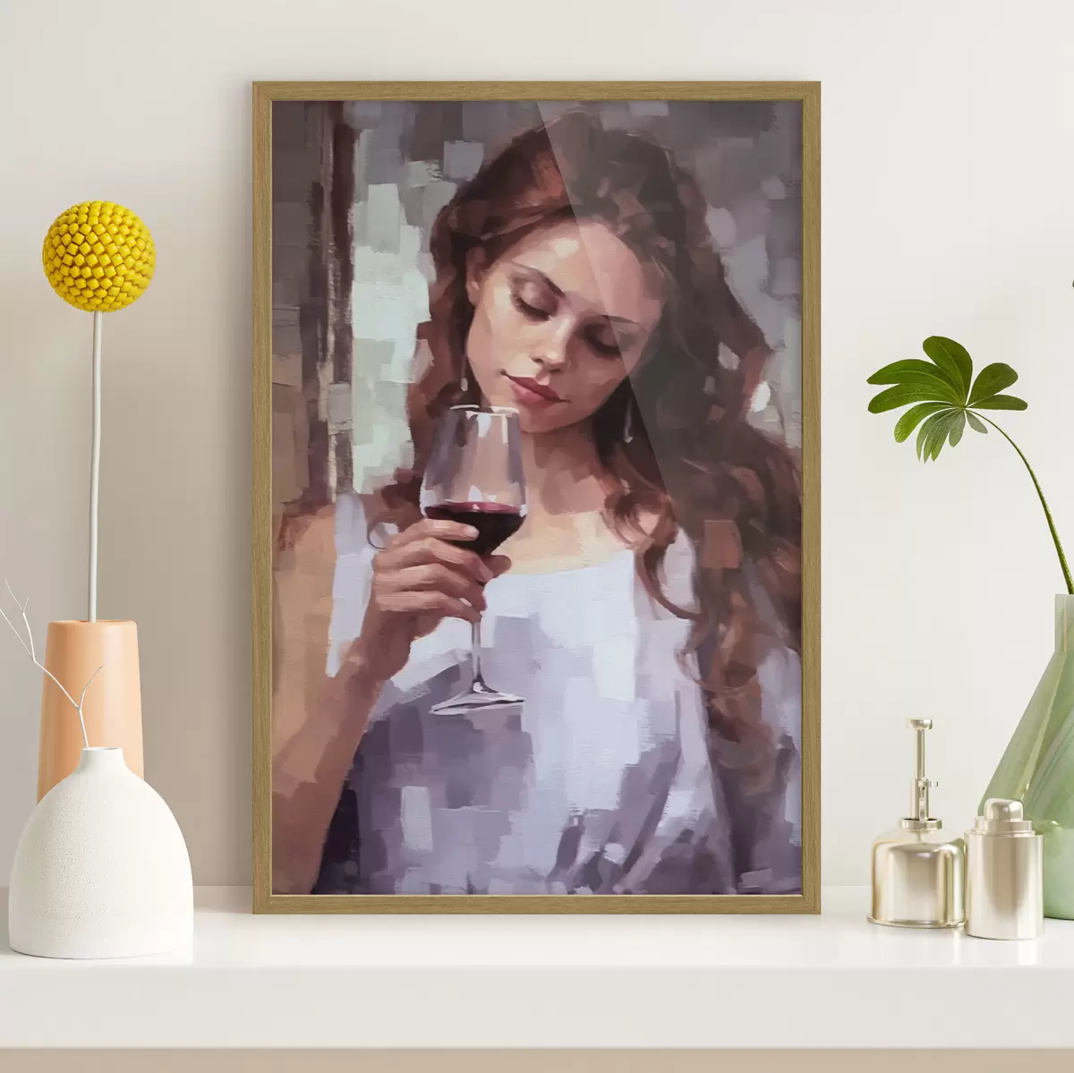 Poster Chica con vino f43936