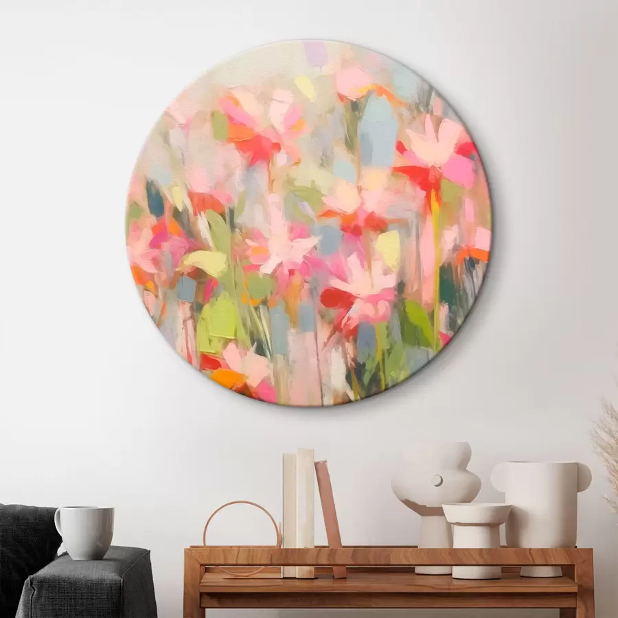 murales de pared Abstracción de flores rosas r43243