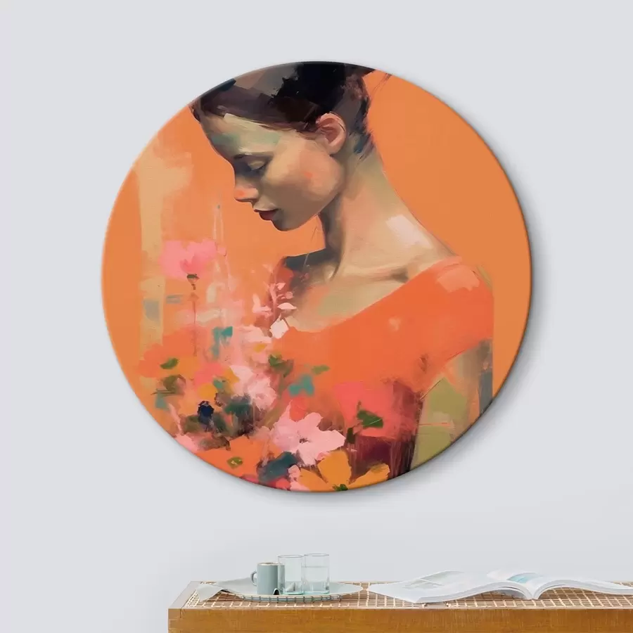 murales de pared Niña y flores r43933