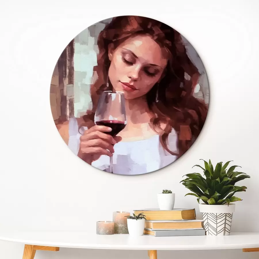 murales de pared Chica con vino r43936