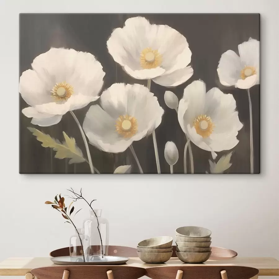 murales de pared Flores blancas s43223